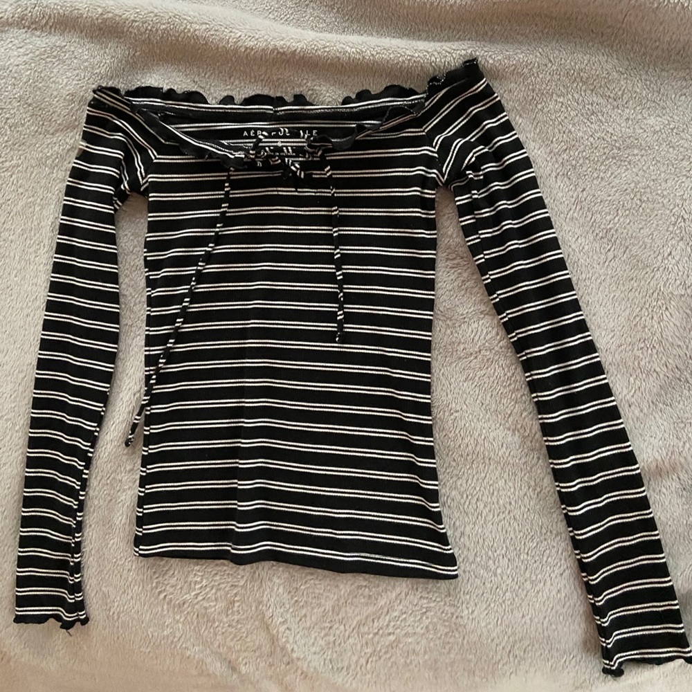 Striped off-the-shoulder top